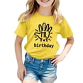 thumbnail image 4 of MEZZALL T-Shirt à Manches Courtes pour Fille d'Anniversaire, Col Rond, Coupe Décontractée, Basique, Jaune, 8-9 Ans, 4 of 4