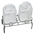 thumbnail image 1 of KFFKFF Beverage Dispenser, 2 Pack 1.5 Gallon Drink Dispensers for Parties, Glass Juice Dispenser with Metal Stand, Stainless Steel Spigot, Iced Tea Lemonade Juice Water Dispensers, 1 of 9