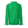 thumbnail image 6 of Towmus Women's Dressy Casual Blouse Tops Fall Spring Puff Long Sleeve Button V Neck Hollow Out Lace Embroidered Shirts, 6 of 7