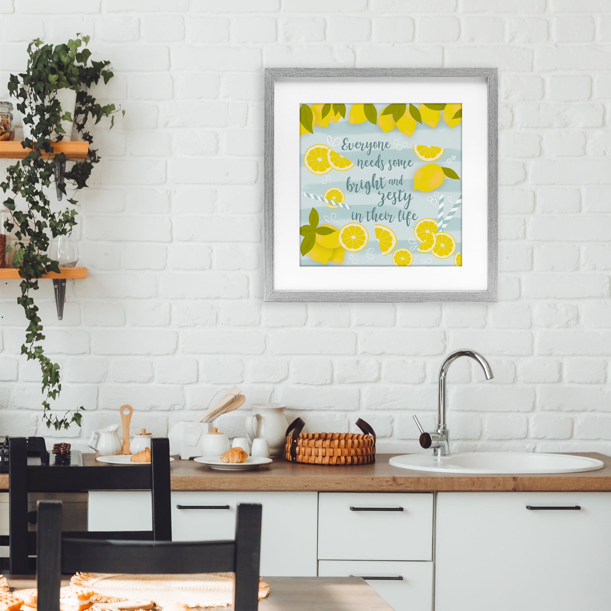 Stupell Industries Everyone Needs Bright & Zesty Gray Framed Print Under Glass, design by Anna Quach