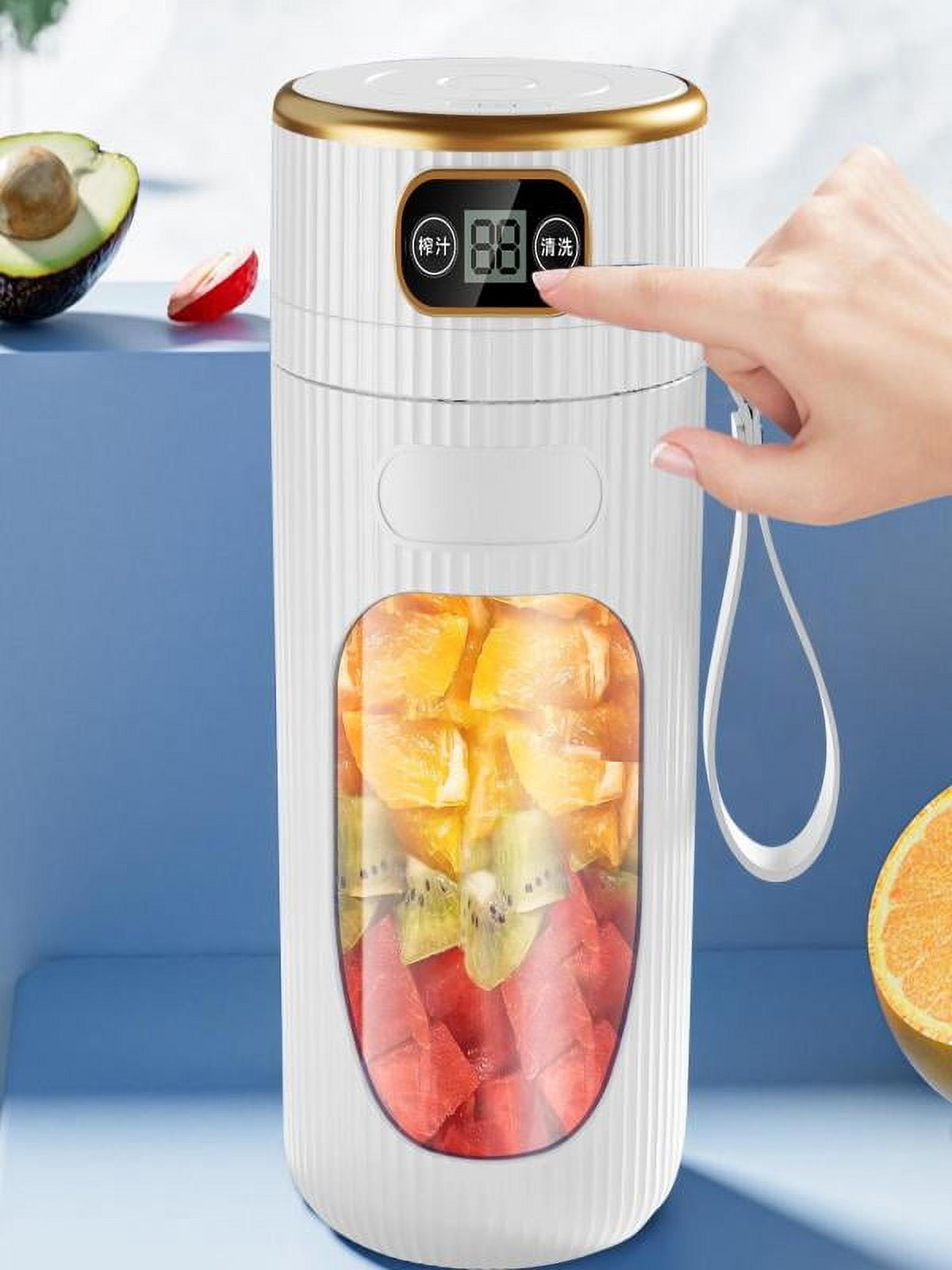 JMKQLZ New Juicer Machine with Digital Display for Fruit and Vegetable, Multifunctional Portable Small Juicer for Home Office and School