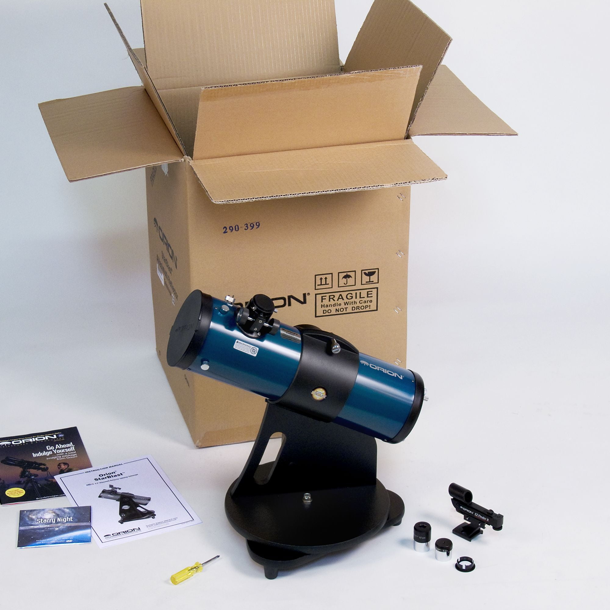  Orion StarBlast 4.5 Astro Reflector Telescope for Beginners -  Compact & Portable for Travel or Backyard Astronomy - Includes Eyepieces  and Accessories : Reflecting Telescopes : Electronics