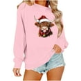 thumbnail image 2 of Ounisa Womens Valentines Sweatshirt Ox Graphic Print Pullover Casual Long Sleeve Valentine's Blouse Top, 2 of 6