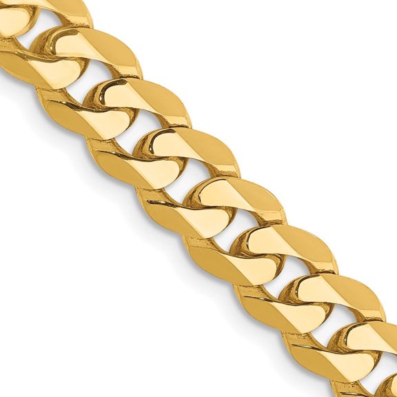Auriga Fine Jewelry 14K Yellow Gold 7.25mm Curb Chain Necklace 18inch for Women
