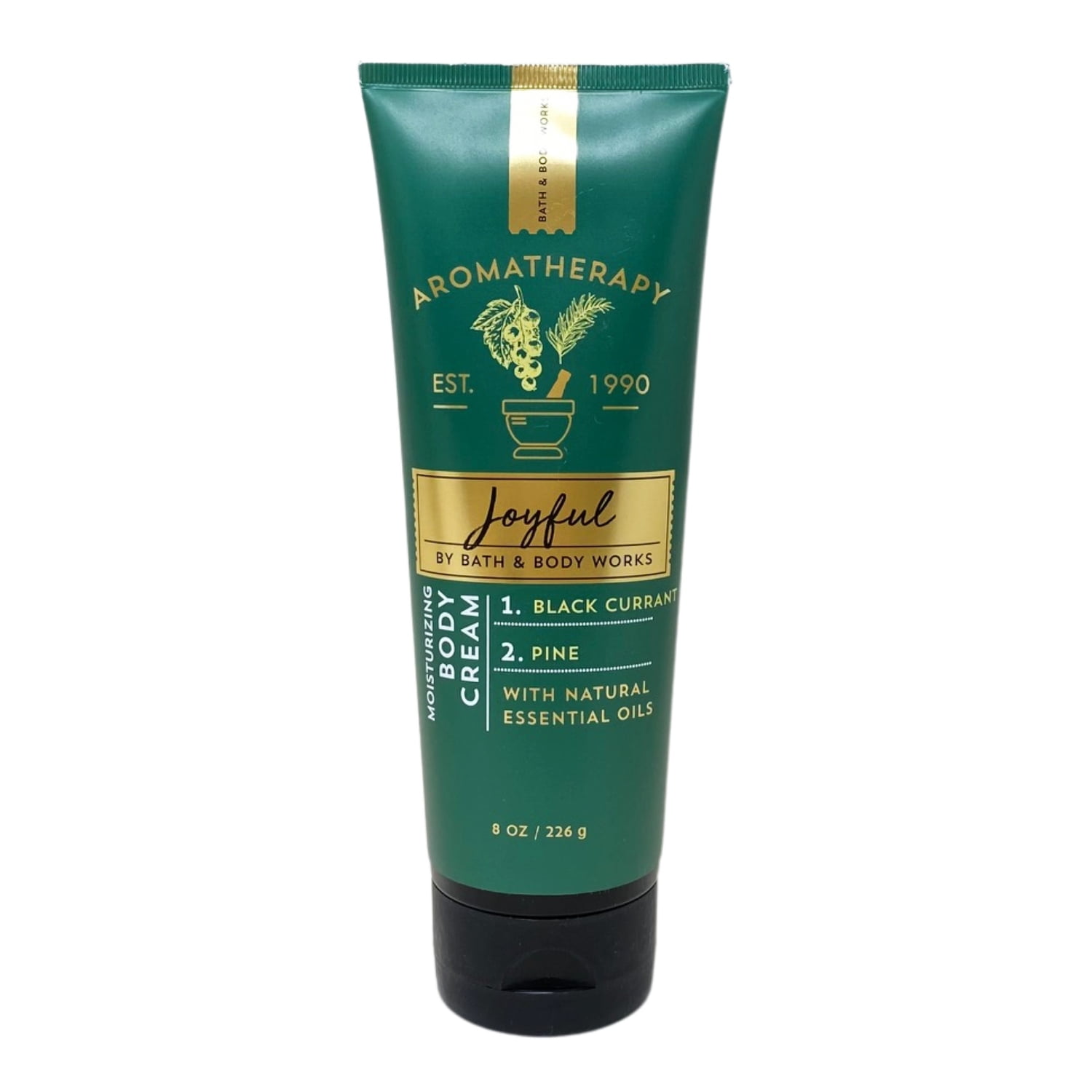 Bath and Body Works Aromatherapy Joyful BLACK CURRANT + PINE 2 Piece Bundle - Body Cream and Body Wash & Foam Bath - Full Size