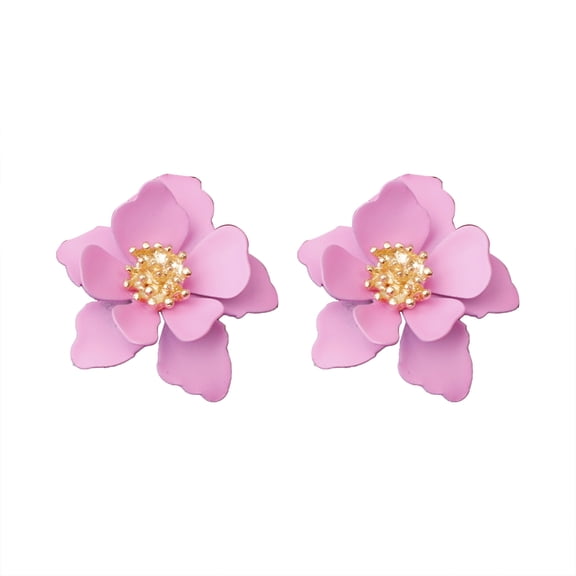 KDSJSXW Gold Earrings for Women Frosted Flower Ear Accessories Sweet Natural Temperament Accessories Fashionable Ethnic Style Everything Up Ear Studs Stud Pearl Earrings (Pink,One Size)
