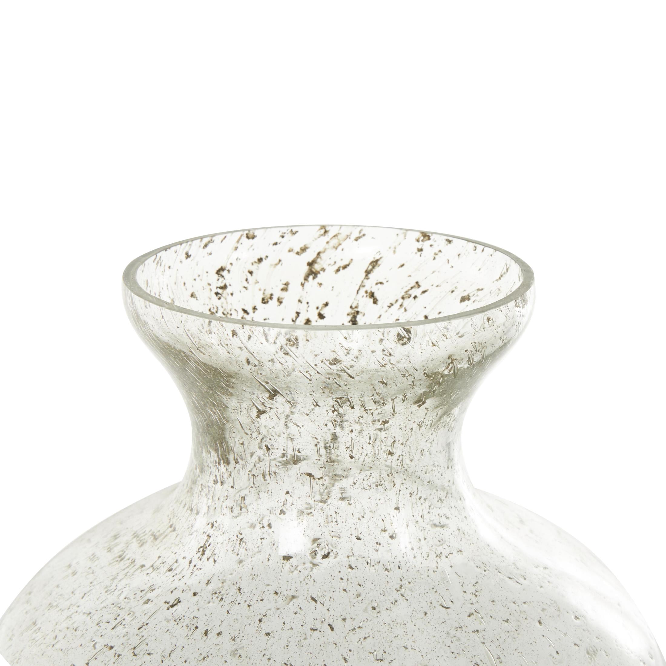 DecMode 17" Speckled Glass Vase with Brown Accents