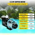 VEVORbrand 2.5HP 8880 GPH Swimming Pool Pump,1850W Above Ground