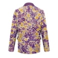 thumbnail image 4 of Dwelliawo Easter Corduroy Blazer Men Slim Fit Sport Corduroy Suit Jacket Long Sleeve Graphic Printed Wear Coats Single Breasted Notched Lape Tweed Blazer Casual Business Mens Blazer Dark Purple S, 4 of 5