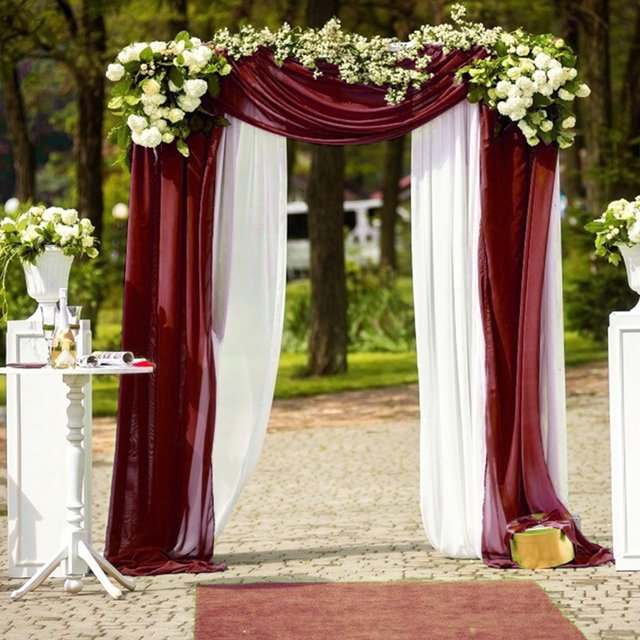 Tela para drapeado de arco de boda, tela para drapeado de arco de boda, cortina para telón de fondo de boda, rendimiento potente