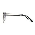 thumbnail image 4 of Womens Rhinestone Trim Flat Top Exposed Lens Metal Sunglasses Silver Smoke, 4 of 4