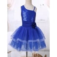 thumbnail image 3 of MSemis Kids Girls Sequins Flower Ruched Waist Tutu Ballet Leotard Dance Dress, 3 of 7