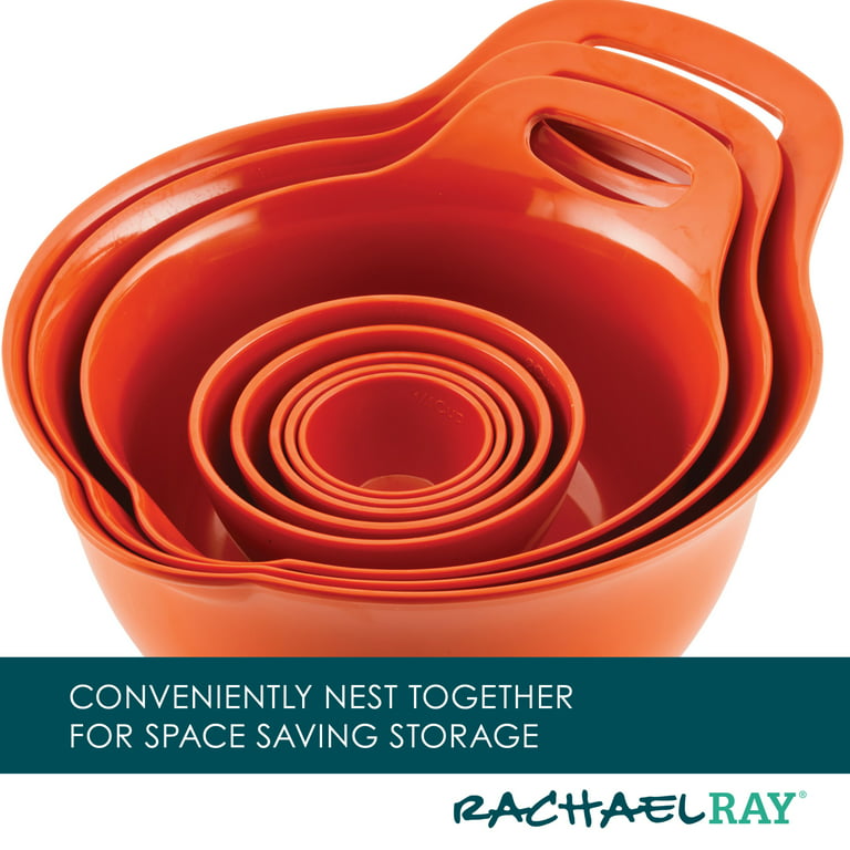 Rachael Ray 10-pc. Mix and Measure Mixing Bowl Measuring Cup and Utensil Set - Orange