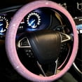 thumbnail image 6 of AIRKOUL 27 Pcs Bling Car Accessories Set for Women, 15 Inch Steering Wheel Covers, Universal Reinestone Vehicle Decorations, Pink, 6 of 9