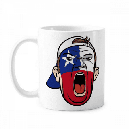 

Chile Flag Makeup Head Screang Cap Mug Pottery Cerac Coffee Porcelain Cup Tableware