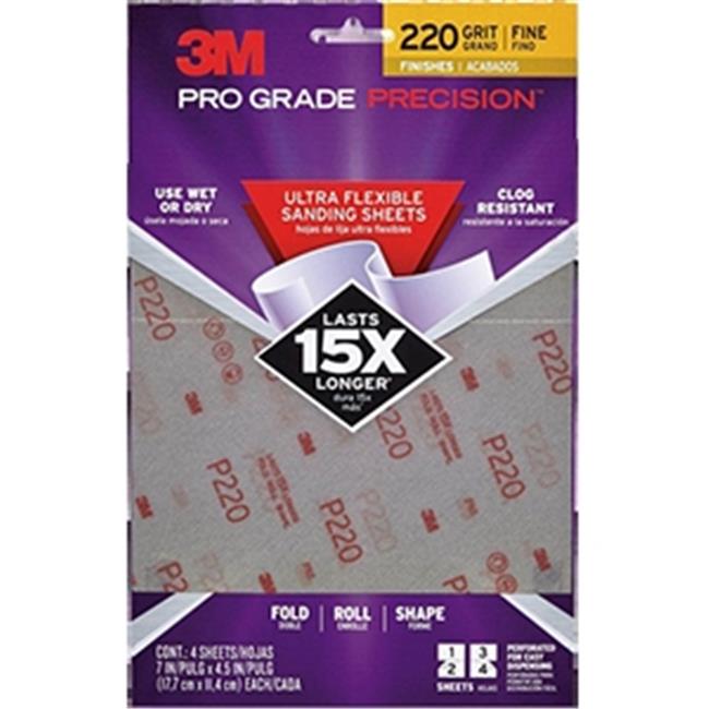 3M 28220PGP-UF6 PRO GRADE PRECISION ULTRA FLEXIBLE SANDING SHEETS X 4.5- SHEEETS/PACK 220 GRIT