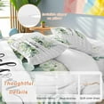 thumbnail image 2 of Cal King 4 Piece Bedding Set Green Eucalyptus Leaves Soft Breathable Duvet Cover and Pillowcase,Welcome on Gray White Plaid Duvet Cover Set Washable Bed Sheets for Bedroom Dormitory Guest Room, 2 of 9