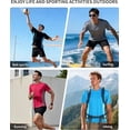 thumbnail image 5 of ANFERRY Men Swim Shirts Color Block UPF50+ Sun Protection Rash Guard Quick Dry Stretchy Swim Top, 5 of 11