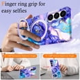 thumbnail image 3 of CASEFIV for Samsung Galaxy S26 Case,[Magnetic Invisible Stand][Military-Grade Drop Protection] Slim Glossy Marble Pattern Back Shockproof Protective Phone Cover,Purple Marble, 3 of 7