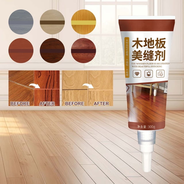 Sellador de costuras de relleno de huecos para pisos de madera | Para rellenar y sellar huecos en suelos de madera | Color consistente | Acabado sin costuras | Fácil aplicación | Uso universal de