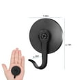thumbnail image 2 of 2pcs EEEkit Heavy Duty Wall Hooks, Magnetic Wreath Hanger, Round Sturdy Hanging Metal Hooks for Kitchen Bathroom Home Office, Hold up to 10 lb, Black, 2 of 6