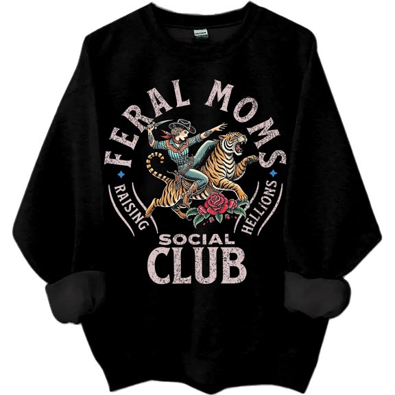 Feral Moms Social Club Sweatshirt, Feral Moms Social Club Shirt, Feral Mom Gift, Somebody's Feral Wife Sweatshirt