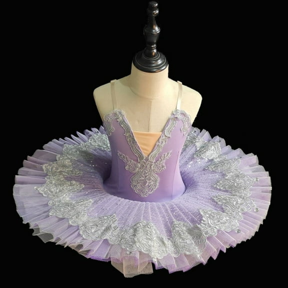 Pejock Girls Princess Skirt - Soft Breathable Mesh Tutu with Sparkle Sequins, Golden Trim Pleated Design for Birthday Party, Christmas, Dance Practice - Sizes 1-14 Years (100-160)