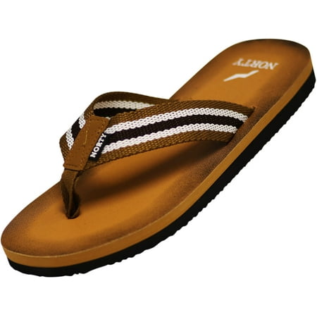 

NORTY Mens Flip Flops Adult Male Beach Thong Sandals Brown