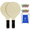 thumbnail image 4 of koolsoo 2 Pieces Kids Badminton Paddle Set Pickleball Physical Exercise Toys Badminton Racket Shuttlecock Paddle Set for Beach Family 10 Small Balls, 4 of 9
