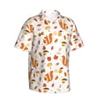 thumbnail image 3 of Xecao Squirrel InThe Forest3 print Hawaiian shirt - a stylish short-sleeve button-down for men, perfect for casual beach and tropical outings., 3 of 9