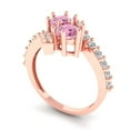 thumbnail image 2 of Solitaire with Accents Engagement Ring for Women - 1.48ct Simulated Pink Diamond in 14K Rose Gold Promise Ring, 2 of 6