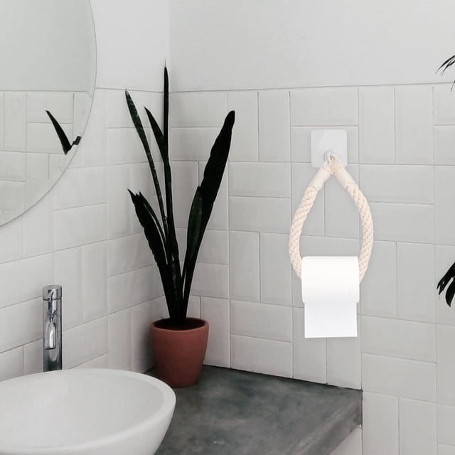 QUMIIRITY Porta Colgante De Cuerda Beige Para Papel Higiénico Fácil De Usar Y Duradero