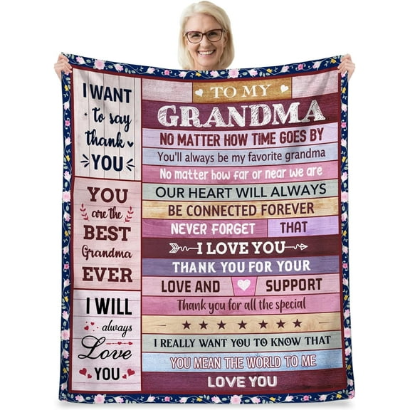 Grandma Gifts, Gifts for Grandma from Granddaughter Grandson,Grandma Birthday Gift, Grandmother Grandma Gift for Mothers Day Christmas, Grandma Blanket Gift 60"X 50"