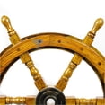 thumbnail image 4 of Wheel Ship Handcrafted Nautical – 24 Inches Vintage Wooden Steering Wheel – Maritime Décor – Premium Natural Wood with Brass Hub – Rustic Boat Wheel for Wall Hanging, Home, Office, and Bar Decoration, 4 of 9