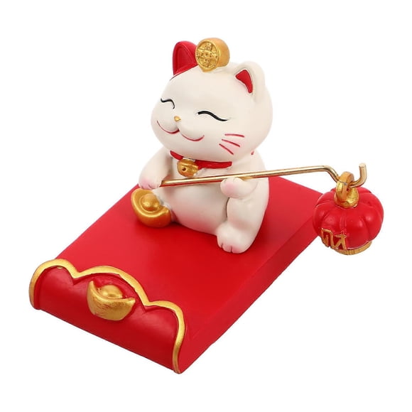 Cute Cartoon Mobile Phone Bracket Resin Cat Shape Stable Angle Cell Phone Desktop Stand For Office Desk 1Set