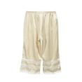 thumbnail image 3 of Pantalon de Pyjama en Satin pour Femmes avec Dentelle Bas de Pyjama Culotte Courte, 3 of 6