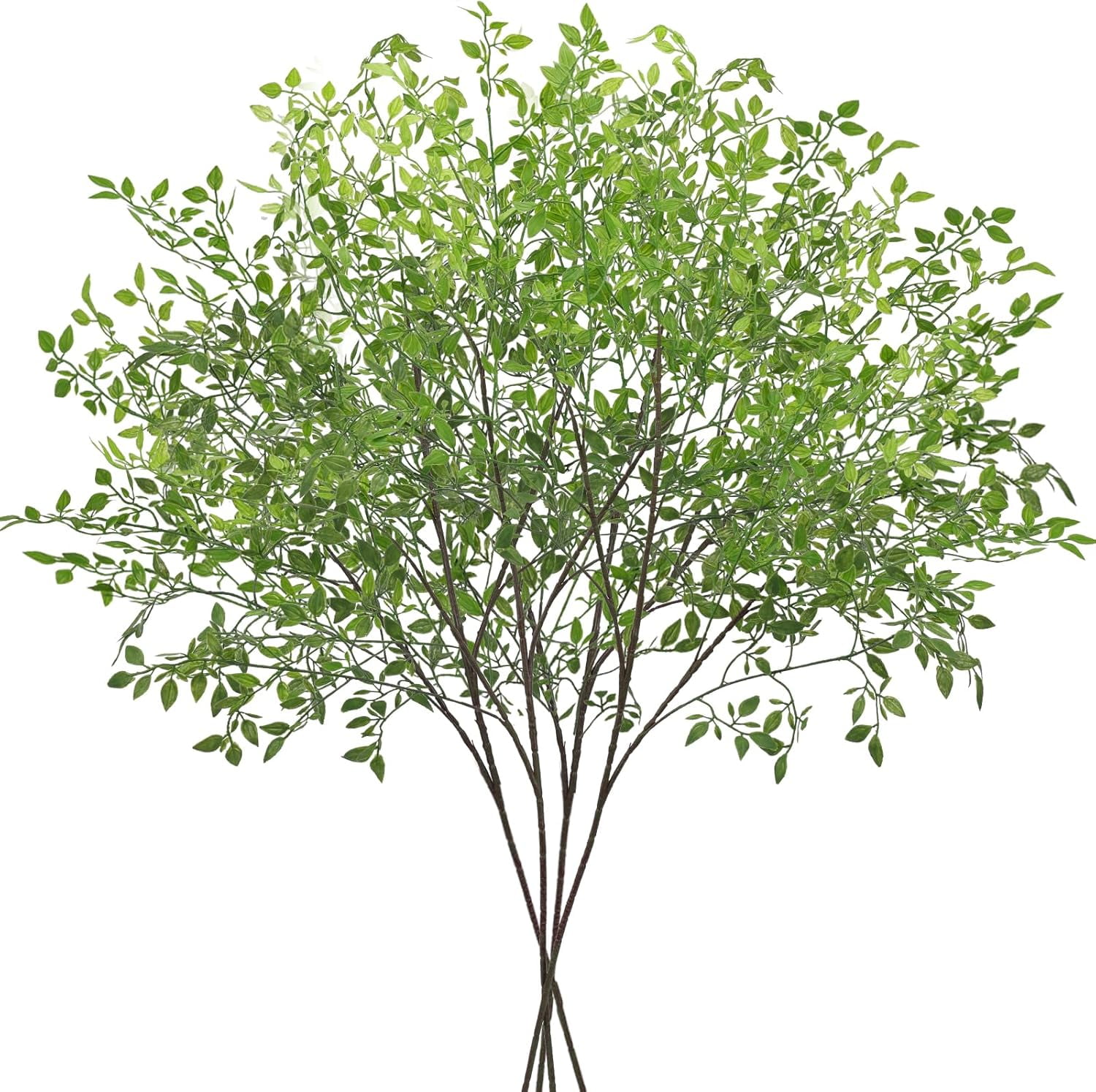 Artificial Plants 2PCS 43.3 Inch Green Nandina Tall Plants for Wedding Shop Garden Office Home Décor Greenery Stems Fake Branches for Vase Indoor