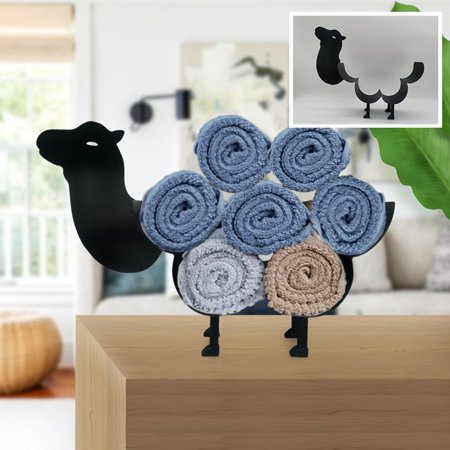 Cute Holder, Standing Wall-Mounted Storage Holder - for 7X Rolls , Black, Camel