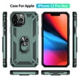 thumbnail image 3 of Compatible with iPhone 14 Pro Case Built-in 360 Ring Holder Kickstand, Extreme Protection Military Armor Magnetic Car Dual Layer Protective Heavy Duty Phone Cover For iPhone 14 Pro,Darkgreen, 3 of 8