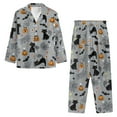 thumbnail image 3 of Kuiaobaty Cat Pumpkin Print Womens Soft Pajama Sets Spider Web Button Down Long Sleeve Pj Pants Set Halloween Sleepwear Nightwear, 2XL, 3 of 7