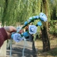 thumbnail image 4 of Realistic Flower Garland Headband Elegant Flower Headpiece Flower Wreath Hairband Women Wedding Party Hairhoop, 4 of 8