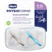 Chicco PhysioForma Dual Soft Pacifier Grey/Ultramarine 6-16m 2pk