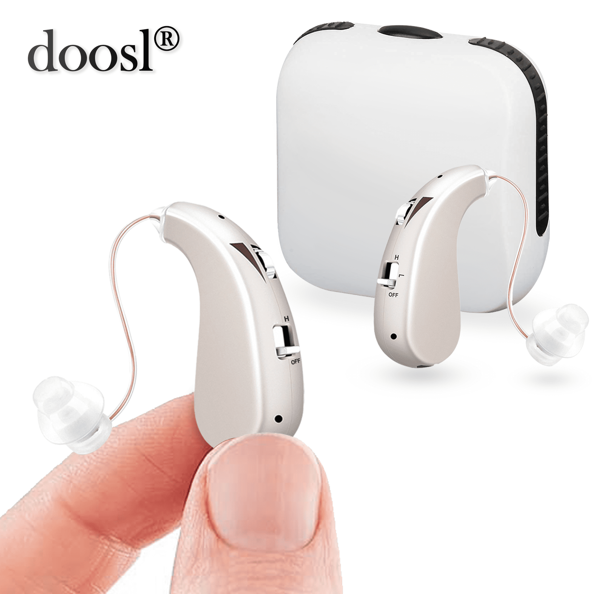 Personal Sound Amplifier for Ears, BTE Rechargeable Digital Amplifier