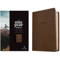 Pre-Owned NLT the One Year Bible for Men (Leatherlike, Rustic Brown Mountain), (Hardcover)