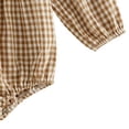 thumbnail image 6 of Akiihool Baby Girls' Clothing Newborn Baby Girl Fall Winter Clothes Coming Home Outfit Ruffle Romper Cute Ribbed Knit Jumpsuit Headband Khaki,3-6 Months, 6 of 7