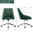 thumbnail image 6 of Duhome Office Chair Velvet Desk Chair on Wheels Adjustable Computer Chair for Home Office Bedroom Modern, Dark Green, 6 of 7
