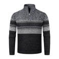 thumbnail image 2 of Men's Colorblock Quarter-Zip Pullovers, Relaxed Fit Soft Knit Sweaters Warm Tops for Fall Winter Casual Layering Gray XS-2XL by Zenithor, 2 of 8