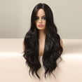thumbnail image 5 of Ediodpoh European and American Style Black Midsection Big Wavy Long Curly Hair High Temperature Silk Wig Suitable for Parties Festivals 71cm / 28inches Wigs for Women Black_018, 5 of 9