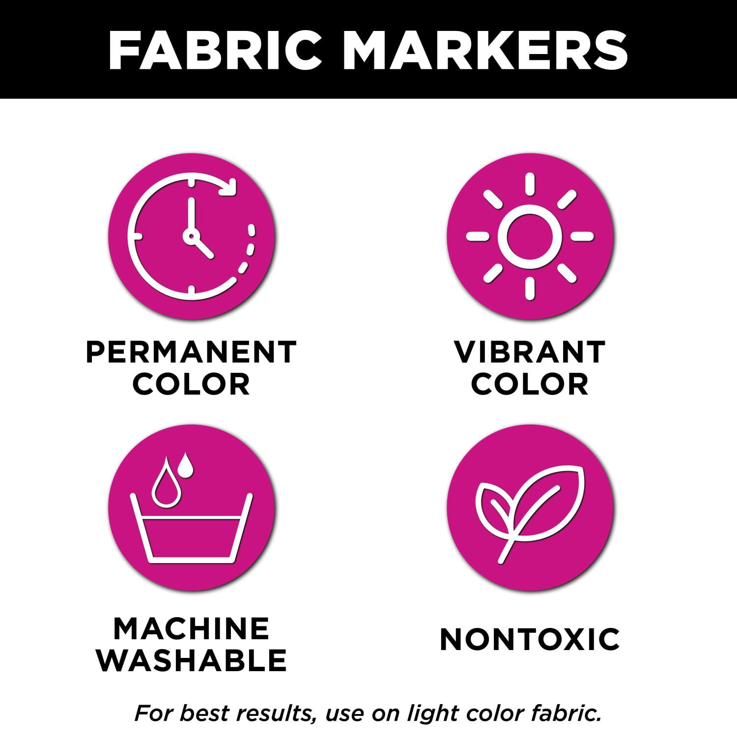 Tulip Fine Tip & Brush Tip Fabric Markers Ultimate Neon 24-Pack - Permanent Fabric Pen Set