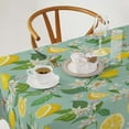 thumbnail image 2 of Lemon Tablecloth, Summer Garden Watercolor Tropic Fruit Lemon Leaves Flower Plant Print Tablecover for Outdoor Patio Party Picnic Wedding Indoor Kitchen Table 60x120in, 2 of 6